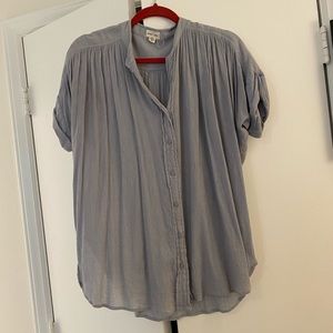 Blue button down blouse